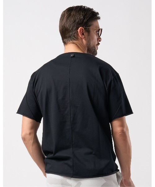 wjk(ダヴルジェイケイ)の「【LEON×B'2nd×wjk】cool touch zip-eco leather pocket S/S(Tシャツ/カットソー・メンズ・ホワイト/ブラック・LARGE/MEDIUM/SMALL/X-LARGE)」の8枚目の写真