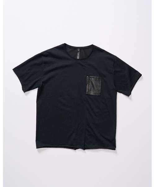 wjk(ダヴルジェイケイ)の「【LEON×B'2nd×wjk】cool touch zip-eco leather pocket S/S(Tシャツ/カットソー・メンズ・ホワイト/ブラック・LARGE/MEDIUM/SMALL/X-LARGE)」の7枚目の写真