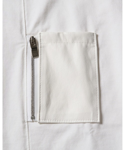 wjk(ダヴルジェイケイ)の「【LEON×B'2nd×wjk】cool touch zip-eco leather pocket S/S(Tシャツ/カットソー・メンズ・ホワイト/ブラック・LARGE/MEDIUM/SMALL/X-LARGE)」の18枚目の写真