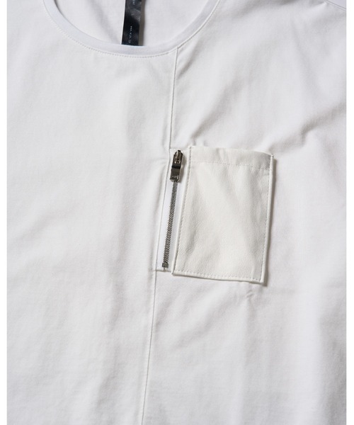 wjk(ダヴルジェイケイ)の「【LEON×B'2nd×wjk】cool touch zip-eco leather pocket S/S(Tシャツ/カットソー・メンズ・ホワイト/ブラック・LARGE/MEDIUM/SMALL/X-LARGE)」の16枚目の写真