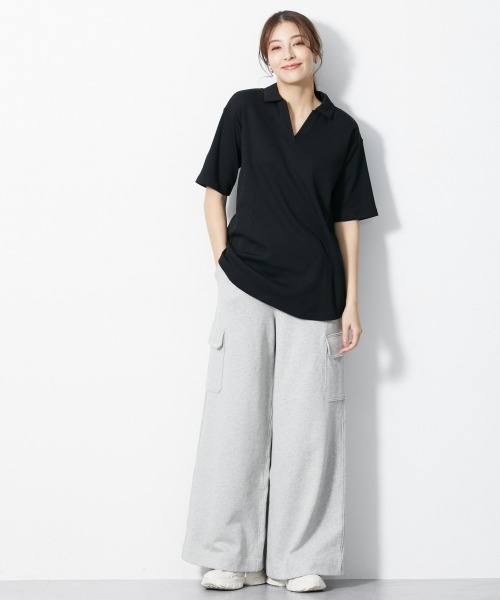 slattgir(スラットジール)の「高身長 吸汗速乾・UVカットポロチュニック (トールサイズ)(その他トップス・レディース・ブラック/オフホワイト/杢グレー・5L/M/L/LL/3L/4L)」の19枚目の写真