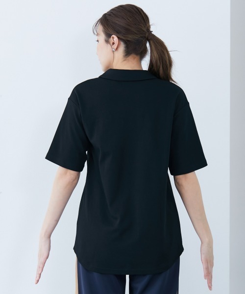 slattgir(スラットジール)の「高身長 吸汗速乾・UVカットポロチュニック (トールサイズ)(その他トップス・レディース・ブラック/オフホワイト/杢グレー・5L/M/L/LL/3L/4L)」の8枚目の写真