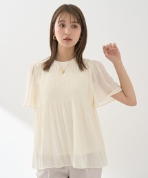 earth music&ecology | マジョリカプリーツ半袖ブラウス(シャツ/ブラウス)