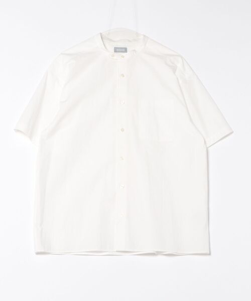 MACKINTOSH PHILOSOPHY（ﾏｯｷﾝﾄｯｼｭ ﾌｨﾛｿﾌｨｰ）の「GREY LABEL バンドカラーショートスリーブシャツ（シャツ/ブラウス・レディース・ブルー/オフホワイト・6/2）」の2枚目の写真