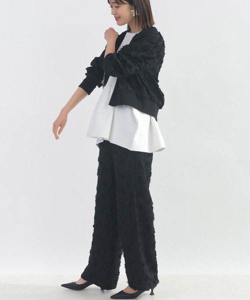 PICCIN（ピッチン）の「【セットアップ可能】後ろギャザーレースカーディガン（カーディガン/ボレロ・レディース・ブラック/オフホワイト・M）」の16枚目の写真