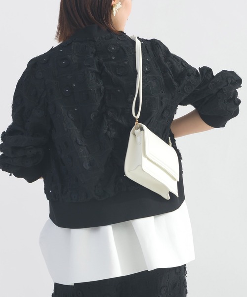 PICCIN（ピッチン）の「【セットアップ可能】後ろギャザーレースカーディガン（カーディガン/ボレロ・レディース・ブラック/オフホワイト・M）」の13枚目の写真