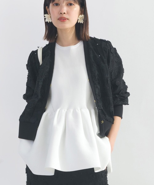 PICCIN（ピッチン）の「【セットアップ可能】後ろギャザーレースカーディガン（カーディガン/ボレロ・レディース・ブラック/オフホワイト・M）」の11枚目の写真