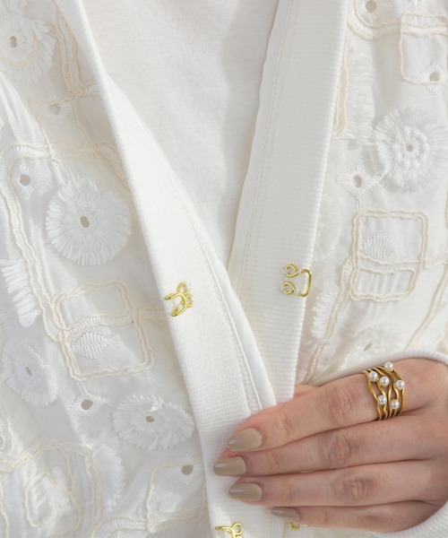 PICCIN（ピッチン）の「【セットアップ可能】後ろギャザーレースカーディガン（カーディガン/ボレロ・レディース・ブラック/オフホワイト・M）」の21枚目の写真