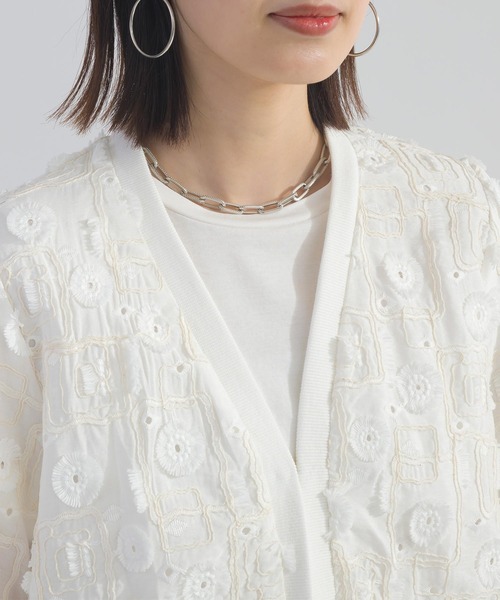 PICCIN（ピッチン）の「【セットアップ可能】後ろギャザーレースカーディガン（カーディガン/ボレロ・レディース・ブラック/オフホワイト・M）」の18枚目の写真