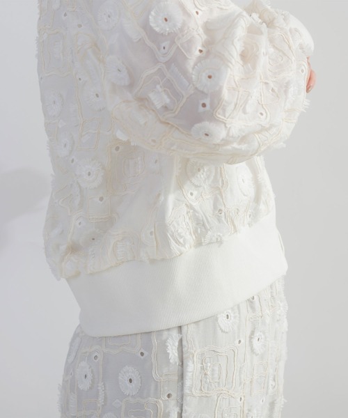PICCIN（ピッチン）の「【セットアップ可能】後ろギャザーレースカーディガン（カーディガン/ボレロ・レディース・ブラック/オフホワイト・M）」の22枚目の写真