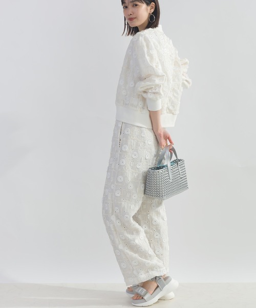 PICCIN（ピッチン）の「【セットアップ可能】後ろギャザーレースカーディガン（カーディガン/ボレロ・レディース・ブラック/オフホワイト・M）」の9枚目の写真