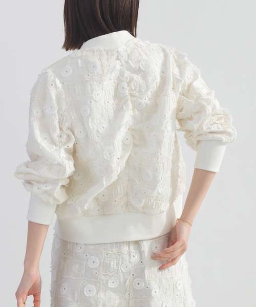 PICCIN（ピッチン）の「【セットアップ可能】後ろギャザーレースカーディガン（カーディガン/ボレロ・レディース・ブラック/オフホワイト・M）」の5枚目の写真