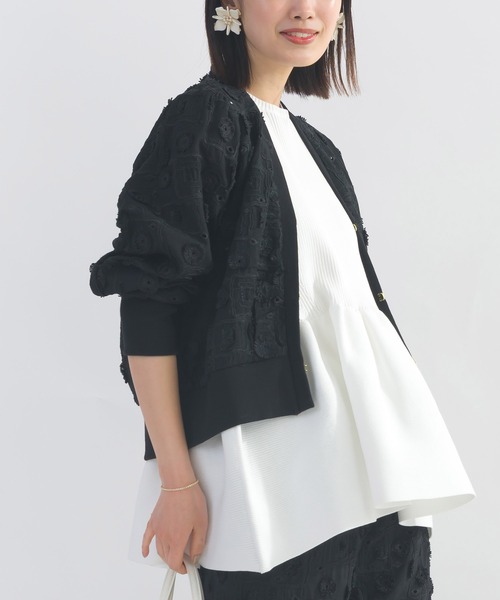 PICCIN（ピッチン）の「【セットアップ可能】後ろギャザーレースカーディガン（カーディガン/ボレロ・レディース・ブラック/オフホワイト・M）」の12枚目の写真