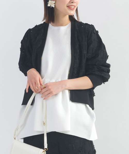 PICCIN（ピッチン）の「【セットアップ可能】後ろギャザーレースカーディガン（カーディガン/ボレロ・レディース・ブラック/オフホワイト・M）」の14枚目の写真