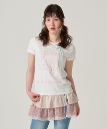 TINA：JOJUN（ティーナジョジュン）の「ガーリー 半袖コラージュTシャツ TINA：JOJUN（Tシャツ/カットソー）」