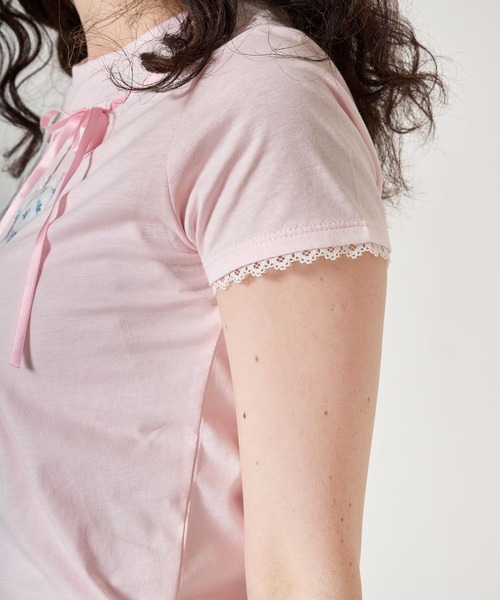 TINA：JOJUN（ティーナジョジュン）の「ガーリー 半袖コラージュTシャツ TINA：JOJUN（Tシャツ/カットソー・レディース・ホワイト/ベビーピンク・M）」の16枚目の写真