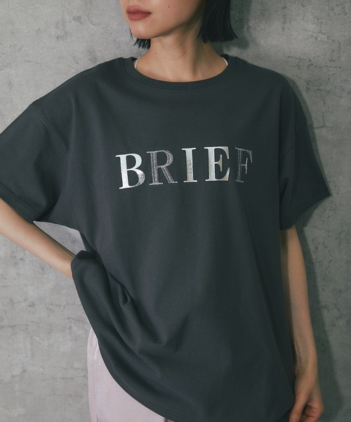 ANOTHER S（アナザーエス）の「ポイント刺繍ロゴTシャツ（Tシャツ/カットソー・レディース・杢グレー/ホワイト/チャコールグレー/ブラック・FREE）」の4枚目の写真