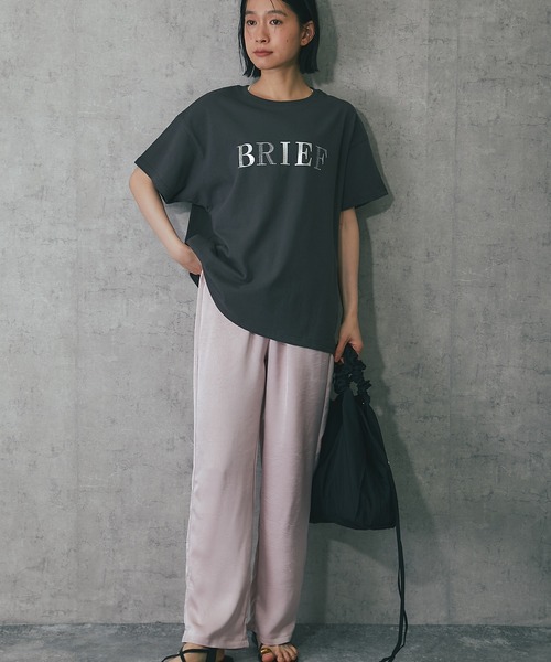 ANOTHER S（アナザーエス）の「ポイント刺繍ロゴTシャツ（Tシャツ/カットソー・レディース・杢グレー/ホワイト/チャコールグレー/ブラック・FREE）」の11枚目の写真