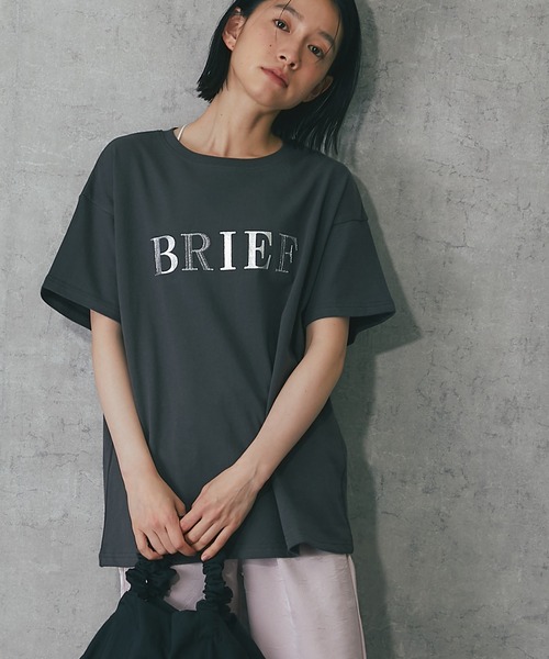 ANOTHER S（アナザーエス）の「ポイント刺繍ロゴTシャツ（Tシャツ/カットソー・レディース・杢グレー/ホワイト/チャコールグレー/ブラック・FREE）」の12枚目の写真