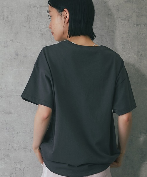 ANOTHER S（アナザーエス）の「ポイント刺繍ロゴTシャツ（Tシャツ/カットソー・レディース・杢グレー/ホワイト/チャコールグレー/ブラック・FREE）」の13枚目の写真