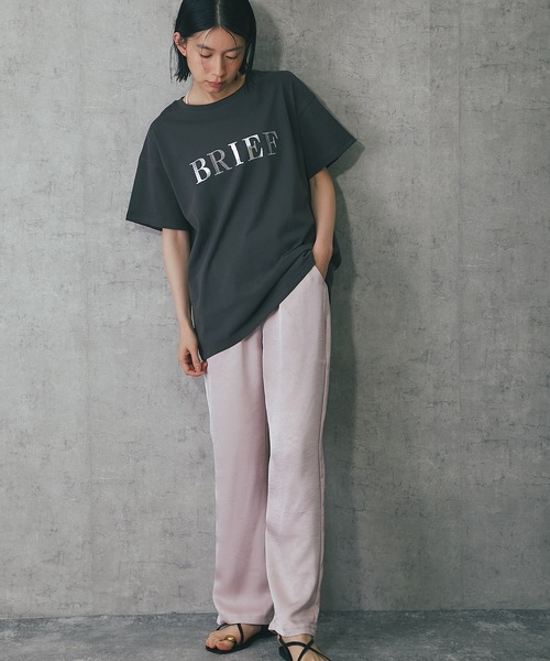 ANOTHER S（アナザーエス）の「ポイント刺繍ロゴTシャツ（Tシャツ/カットソー・レディース・杢グレー/ホワイト/チャコールグレー/ブラック・FREE）」の14枚目の写真