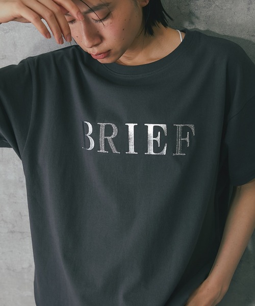 ANOTHER S（アナザーエス）の「ポイント刺繍ロゴTシャツ（Tシャツ/カットソー・レディース・杢グレー/ホワイト/チャコールグレー/ブラック・FREE）」の17枚目の写真
