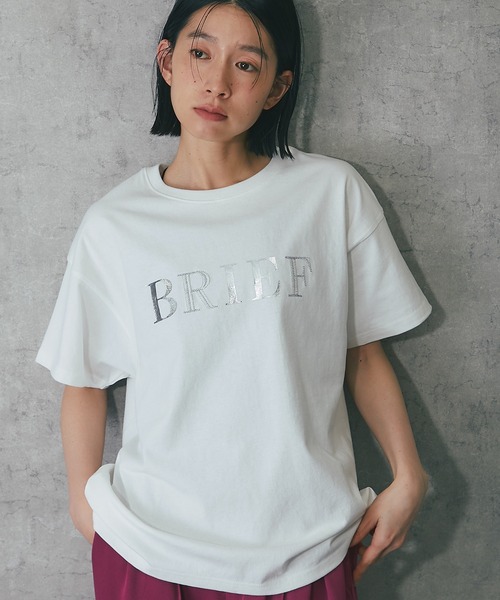 ANOTHER S（アナザーエス）の「ポイント刺繍ロゴTシャツ（Tシャツ/カットソー・レディース・杢グレー/ホワイト/チャコールグレー/ブラック・FREE）」の22枚目の写真