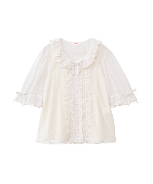 ブラウス シャツ ポルカドットチュールブラウス レディース ポルカドットチュールブラウス（シャツ/ブラウス）｜PINK HOUSE