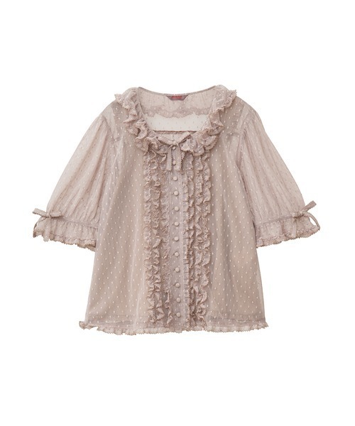 【美品】ポルカドットチュールブラウス ポルカドットチュールブラウス（シャツ/ブラウス）｜PINK HOUSE