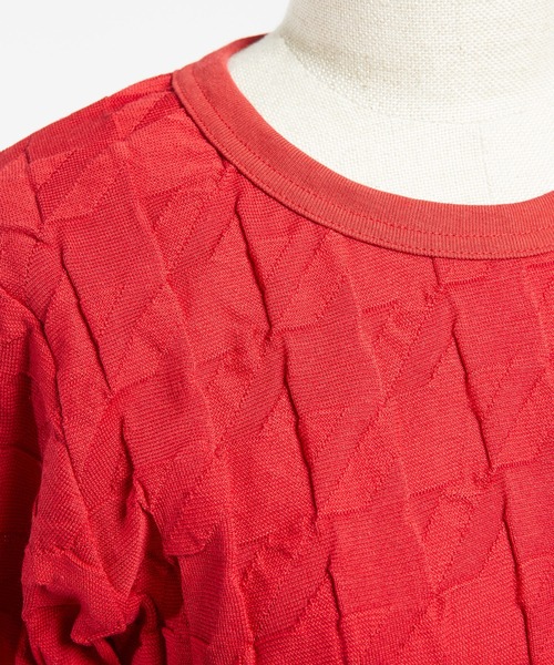 gomme(ゴム)の「リンクス千鳥 チェンジアームT(Tシャツ/カットソー・レディース・ブラック/グレー/レッド・MEDIUM)」の6枚目の写真