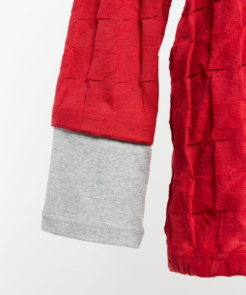 gomme(ゴム)の「リンクス千鳥 チェンジアームT(Tシャツ/カットソー・レディース・ブラック/グレー/レッド・MEDIUM)」の9枚目の写真