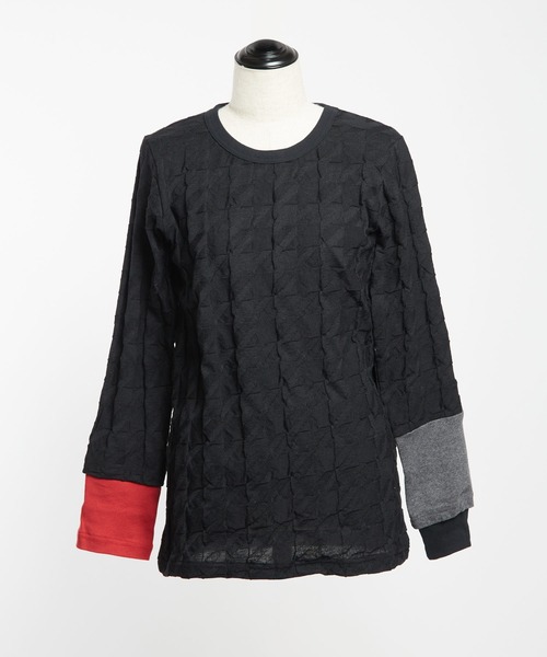 gomme(ゴム)の「リンクス千鳥 チェンジアームT(Tシャツ/カットソー・レディース・ブラック/グレー/レッド・MEDIUM)」の11枚目の写真