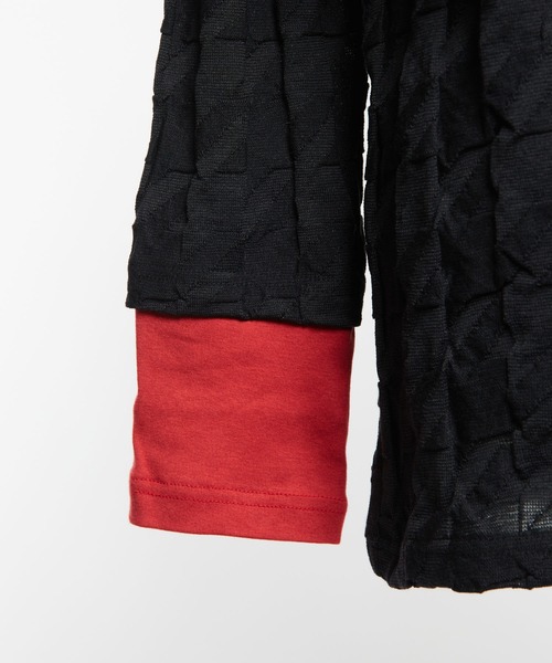 gomme(ゴム)の「リンクス千鳥 チェンジアームT(Tシャツ/カットソー・レディース・ブラック/グレー/レッド・MEDIUM)」の15枚目の写真