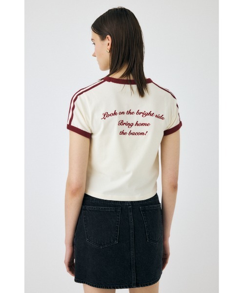 MOUSSY（マウジー）の「RETRO SPORTY MOUSSY Tシャツ（Tシャツ/カットソー・レディース・ネイビー/グリーン/オフホワイト/ライトブルー・FREE）」の5枚目の写真