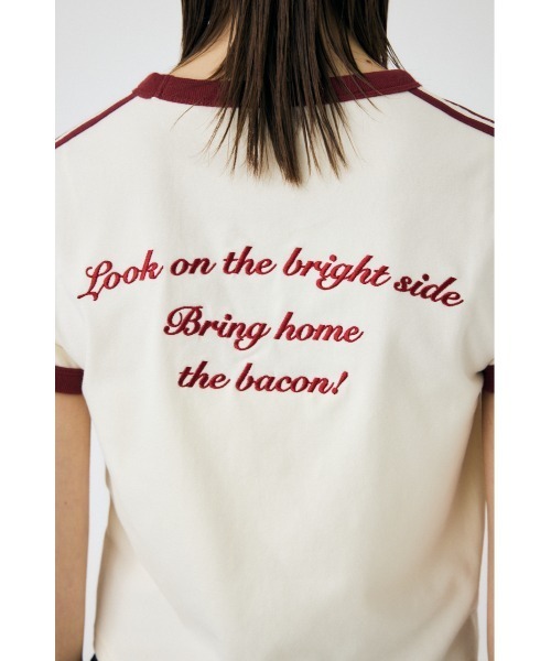 MOUSSY（マウジー）の「RETRO SPORTY MOUSSY Tシャツ（Tシャツ/カットソー・レディース・ネイビー/グリーン/オフホワイト/ライトブルー・FREE）」の7枚目の写真