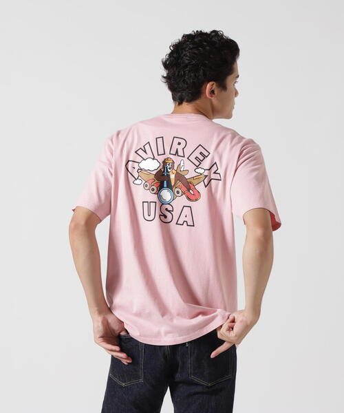 AVIREX(アヴィレックス)の「《WEB&DEPOT限定》FLYING BEAR T-SHIRT "25" / フライングベアー 半袖Tシャツ / AVIREX / アヴィレックス(Tシャツ/カットソー・メンズ・チャコールグレー/ホワイト/ピンク/パープル・L/2XL/M/XL)」の10枚目の写真