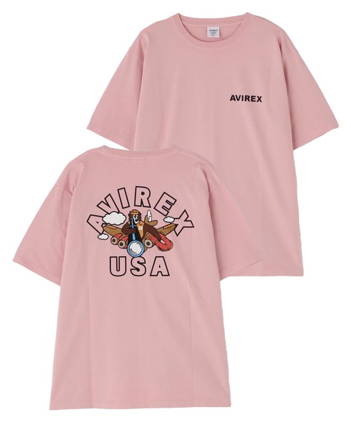 AVIREX(アヴィレックス)の「《WEB&DEPOT限定》FLYING BEAR T-SHIRT "25" / フライングベアー 半袖Tシャツ / AVIREX / アヴィレックス(Tシャツ/カットソー・メンズ・チャコールグレー/ホワイト/ピンク/パープル・L/2XL/M/XL)」の4枚目の写真
