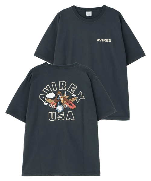 AVIREX(アヴィレックス)の「《WEB&DEPOT限定》FLYING BEAR T-SHIRT "25" / フライングベアー 半袖Tシャツ / AVIREX / アヴィレックス(Tシャツ/カットソー・メンズ・チャコールグレー/ホワイト/ピンク/パープル・L/2XL/M/XL)」の1枚目の写真