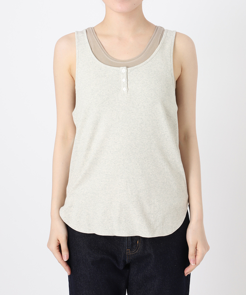 SLOBE IENA（スローブイエナ）の「《WEB限定/追加》ヘンリーパックタンク（Tシャツ/カットソー・レディース・ベージュ・FREE）」の4枚目の写真