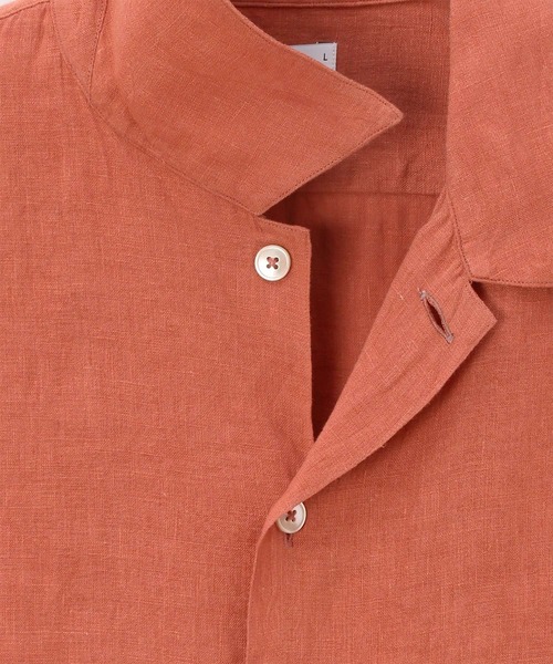 PS Paul Smith(ピーエスポールスミス)の「ソリッド リネン オープンカラーシャツ / 152306 695U(シャツ/ブラウス・メンズ・ブルー/オレンジ/ベージュ・SMALL/MEDIUM/LARGE/X-LARGE)」の6枚目の写真