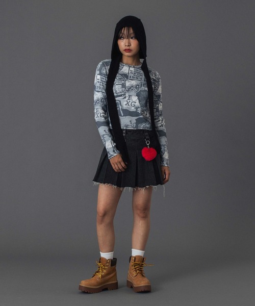 X-girl(エックスガール)の「PADDED HEART KEY CHARM(キーホルダー・レディース・ブラック/ライトブルー/レッド・ONE SIZE)」の8枚目の写真