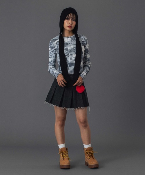 X-girl(エックスガール)の「PADDED HEART KEY CHARM(キーホルダー・レディース・ブラック/ライトブルー/レッド・ONE SIZE)」の9枚目の写真