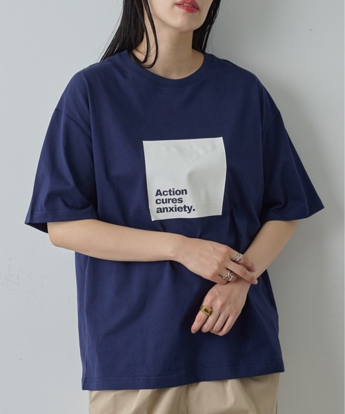 COLONY 2139(コロニートゥーワンスリーナイン)の「ボックスロゴプリントTシャツ(Tシャツ/カットソー・メンズ・ネイビー/ブラック/ホワイト・MEDIUM/LARGE)」の3枚目の写真