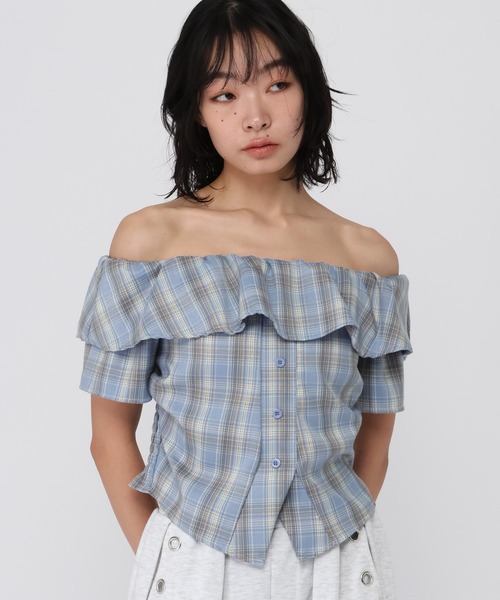 3.3 Field Trip (3.3フィールドトリップ)の「3.3 Field Trip/アソートオフショルブラウス(シャツ/ブラウス・レディース・ネイビー/レッド/イエロー/ブラウン/ライトブルー/ブラック/ホワイト・FREE)」の5枚目の写真