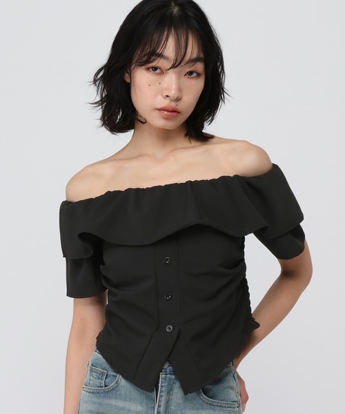 3.3 Field Trip (3.3フィールドトリップ)の「3.3 Field Trip/アソートオフショルブラウス(シャツ/ブラウス・レディース・ネイビー/レッド/イエロー/ブラウン/ライトブルー/ブラック/ホワイト・FREE)」の3枚目の写真