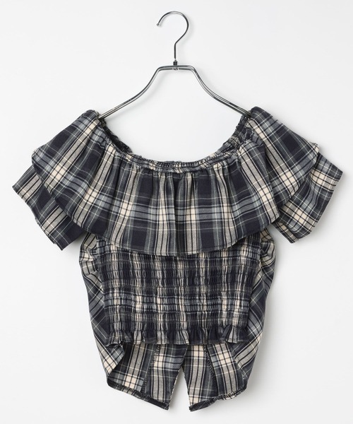 3.3 Field Trip (3.3フィールドトリップ)の「3.3 Field Trip/チェックオフショルブラウス(シャツ/ブラウス・レディース・ネイビー/レッド/イエロー/ブラウン・FREE)」の17枚目の写真