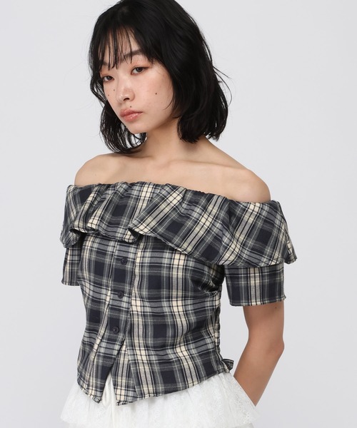 3.3 Field Trip (3.3フィールドトリップ)の「3.3 Field Trip/アソートオフショルブラウス(シャツ/ブラウス・レディース・ネイビー/レッド/イエロー/ブラウン/ライトブルー/ブラック/ホワイト・FREE)」の22枚目の写真