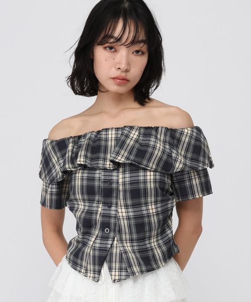 3.3 Field Trip (3.3フィールドトリップ)の「3.3 Field Trip/アソートオフショルブラウス(シャツ/ブラウス・レディース・ネイビー/レッド/イエロー/ブラウン/ライトブルー/ブラック/ホワイト・FREE)」の21枚目の写真