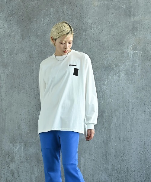 funda mine（ファンダマイン）の「UNISEX〈日本製〉センサリーロンT（Tシャツ/カットソー・メンズ・ブラック/ホワイト・02/01）」の6枚目の写真