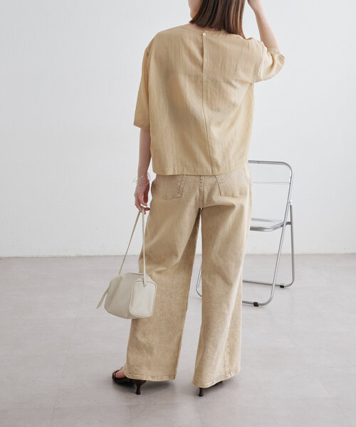 Omekashi（オメカシ）の「シアーTブラウス（シャツ/ブラウス・レディース・イエロー/オフホワイト/ピンク/ブラック・FREE）」の22枚目の写真